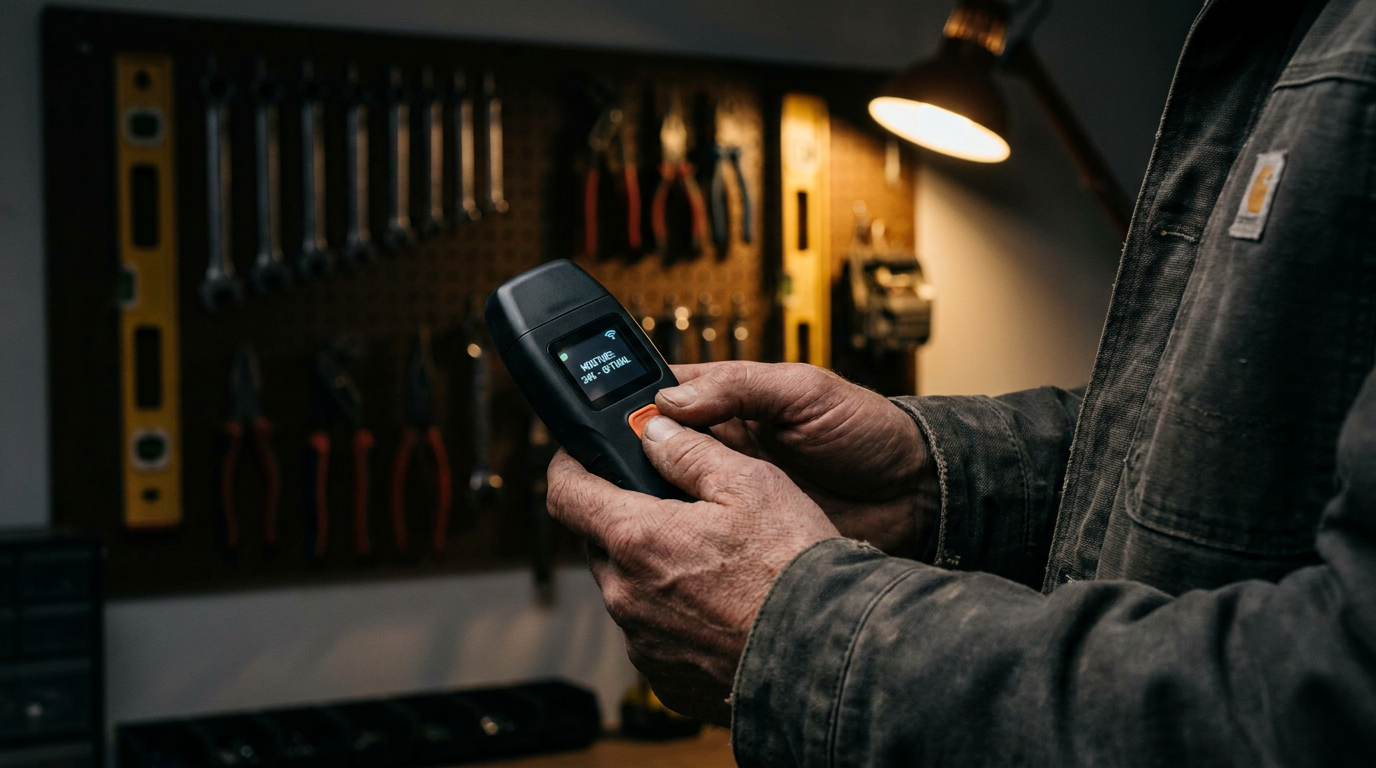 A landscaper holds one of the latest AI soil moisture sensors, a key tool for water savings in the Mountain West.